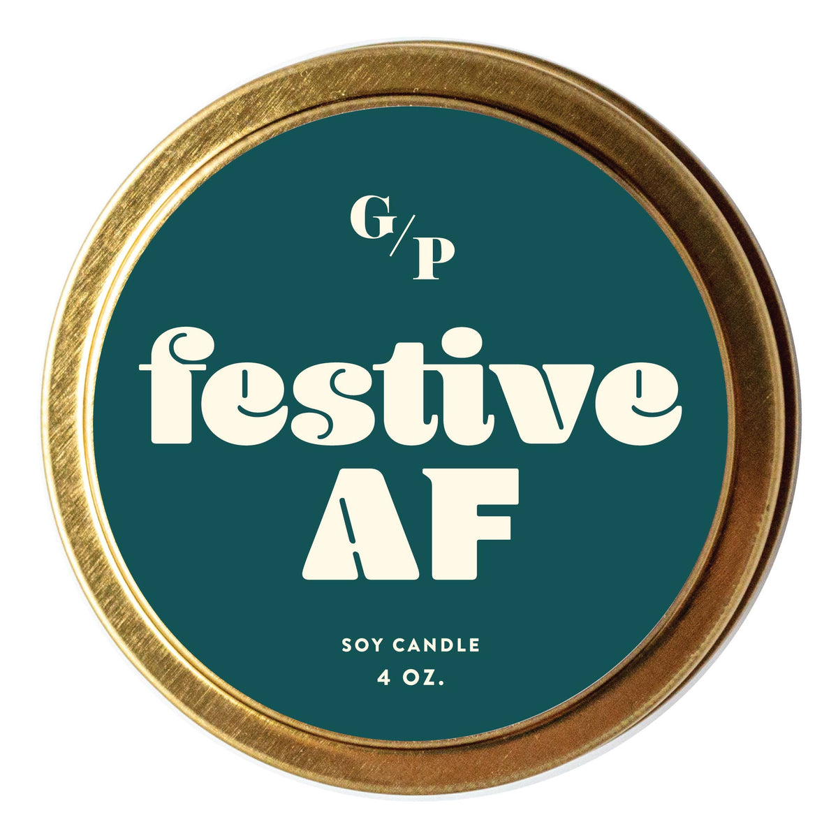 Festive AF 4 oz. Candle Tin