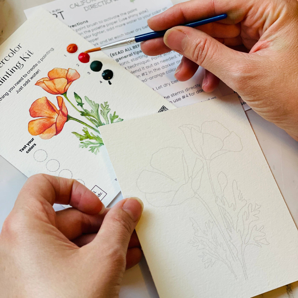 California Poppy Watercolor Kit