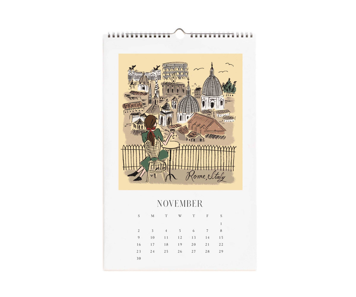 2025 Travel Sketchbook Wall Calendar