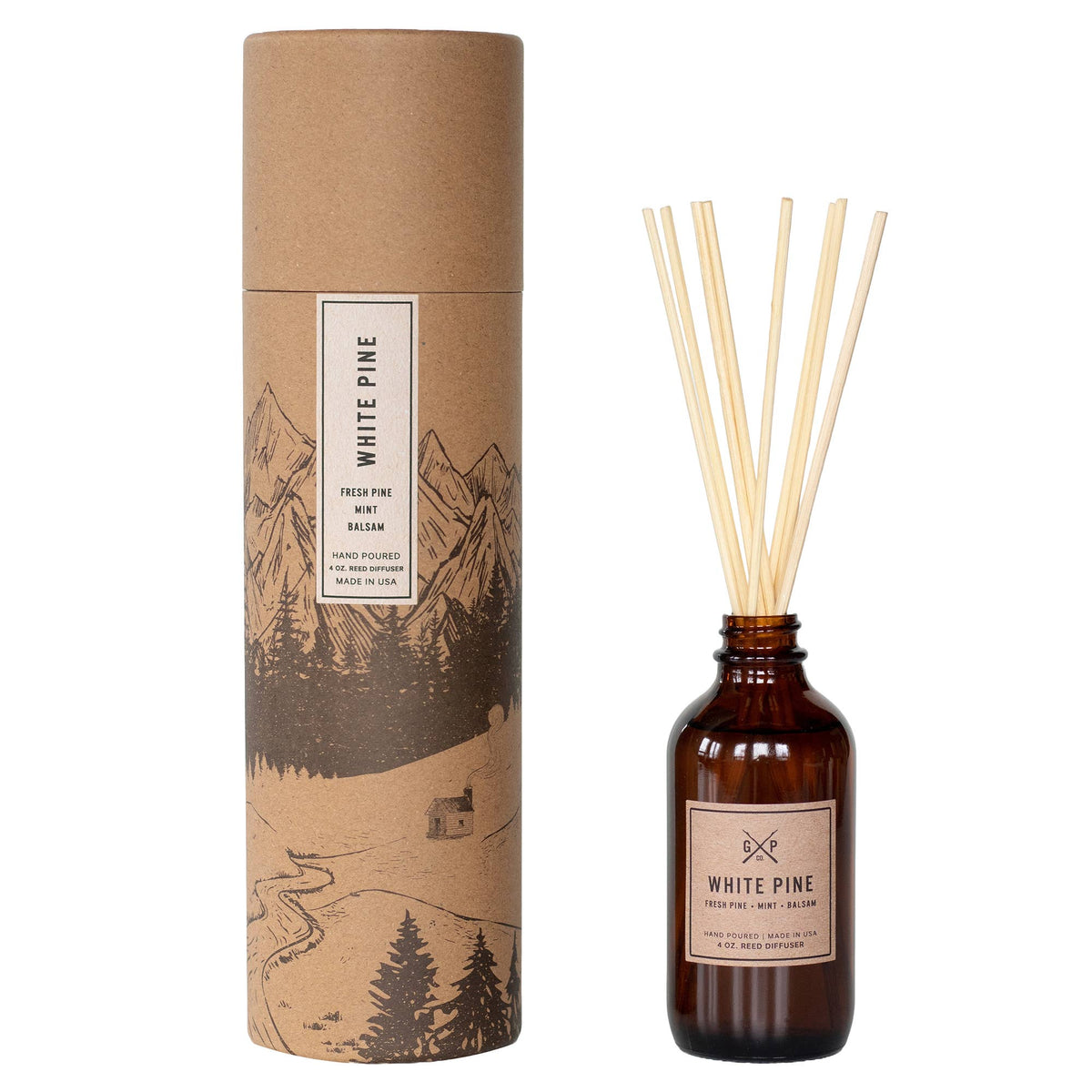 White Pine 4 oz. Balsam + Feather Reed Diffuser