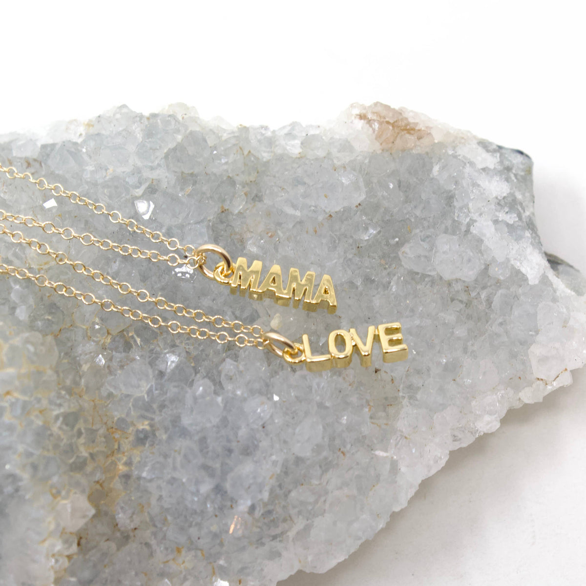 Little Phrase Charm Necklaces: Gold MAMA