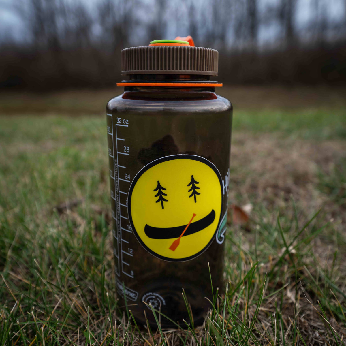 Happy Canoeing, Canoe Paddle Smiley Face Sticker