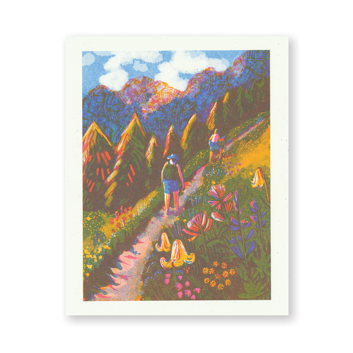 Hiking Together Art Print