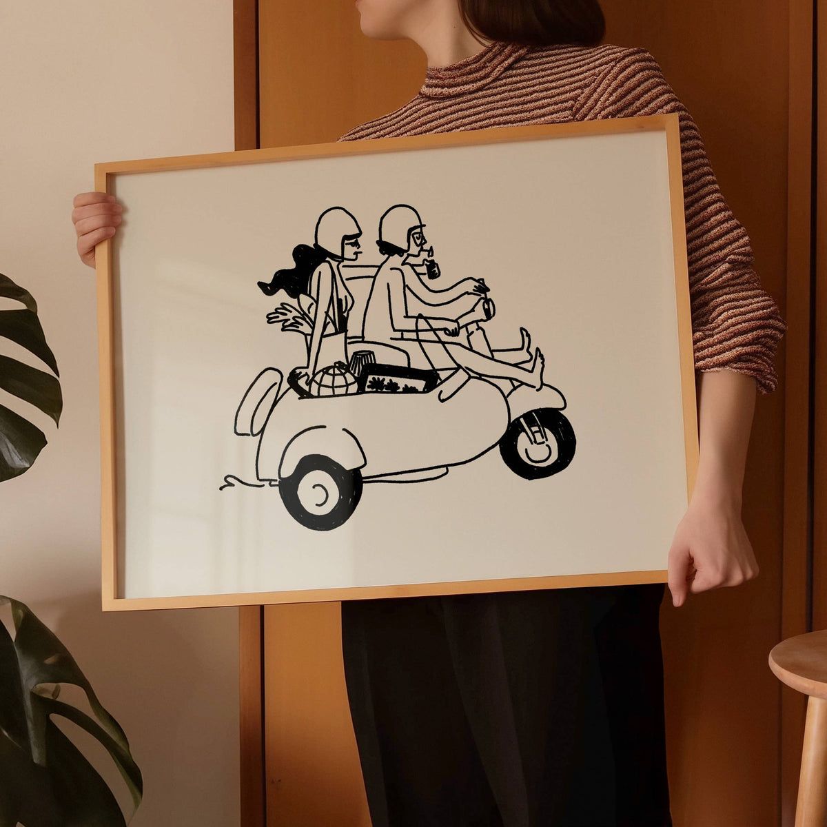 Farmer&#39;s Market Run, Minimal Summer Art Print