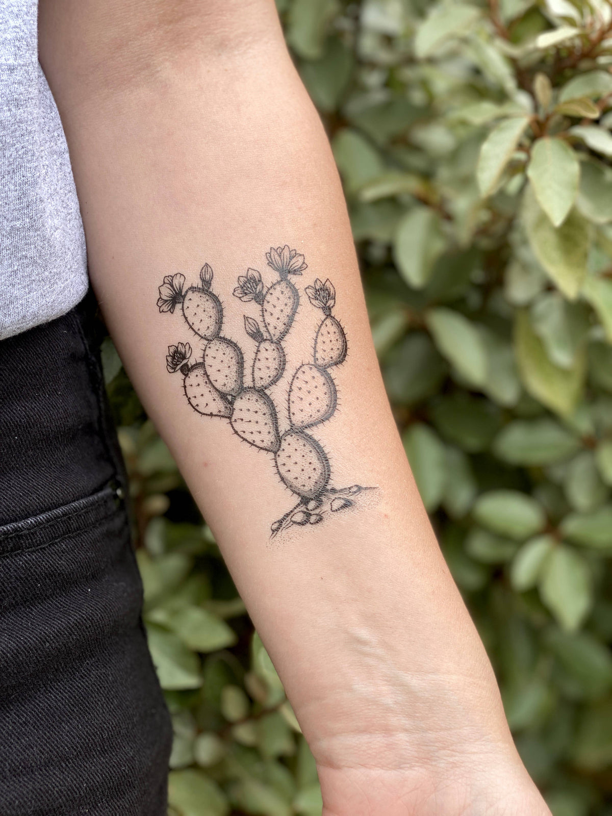 Prickly Pear Cactus Temporary Tattoo