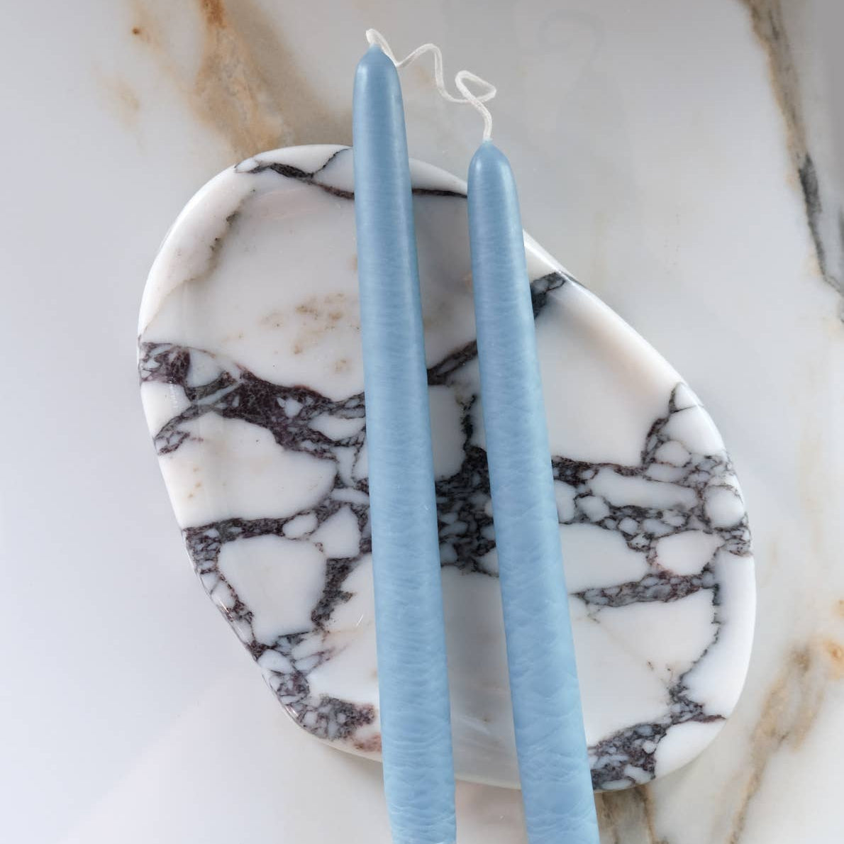 10" Hand-Dipped Taper Candle Pair | Cornflower Blue