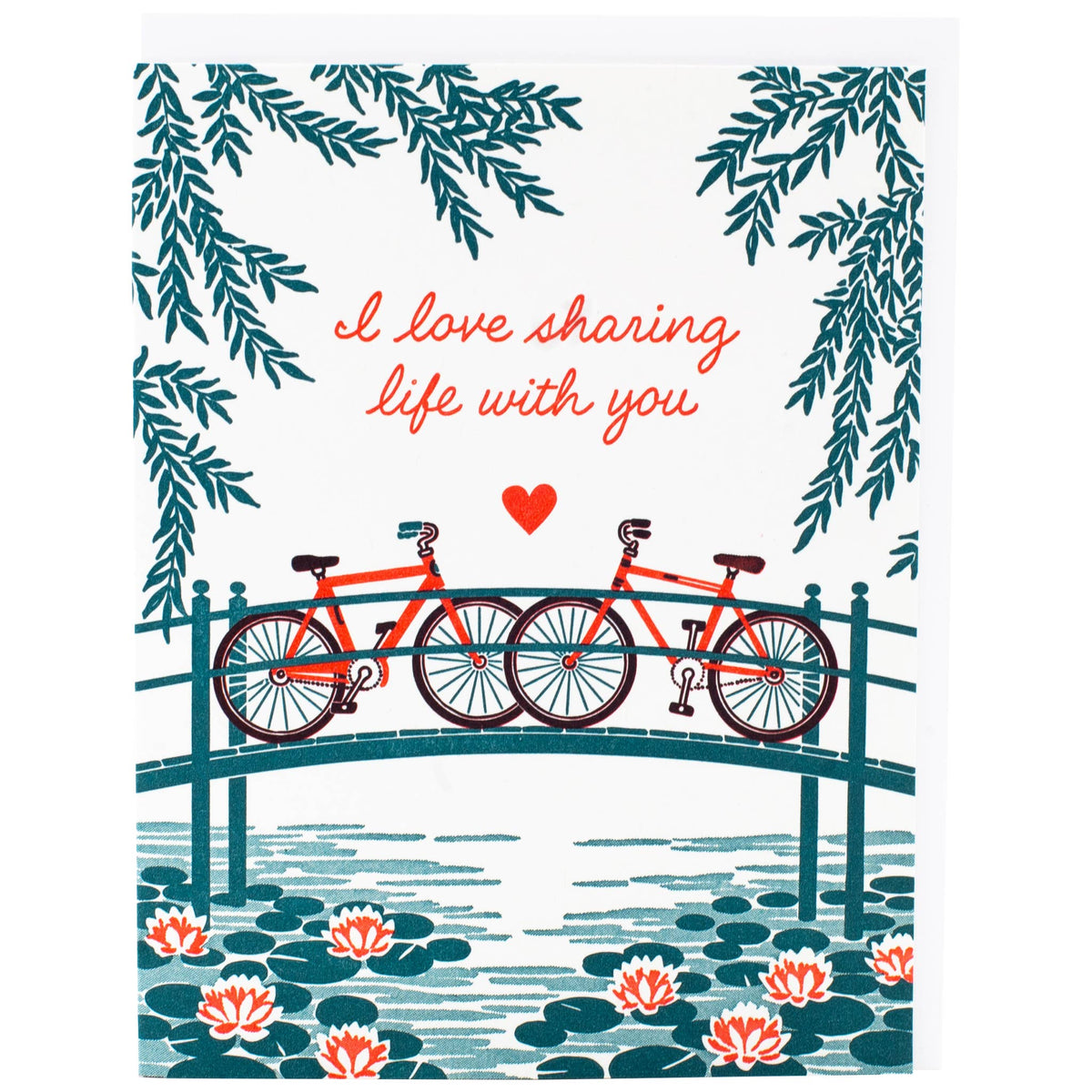 Bridge with Bikes Love Card