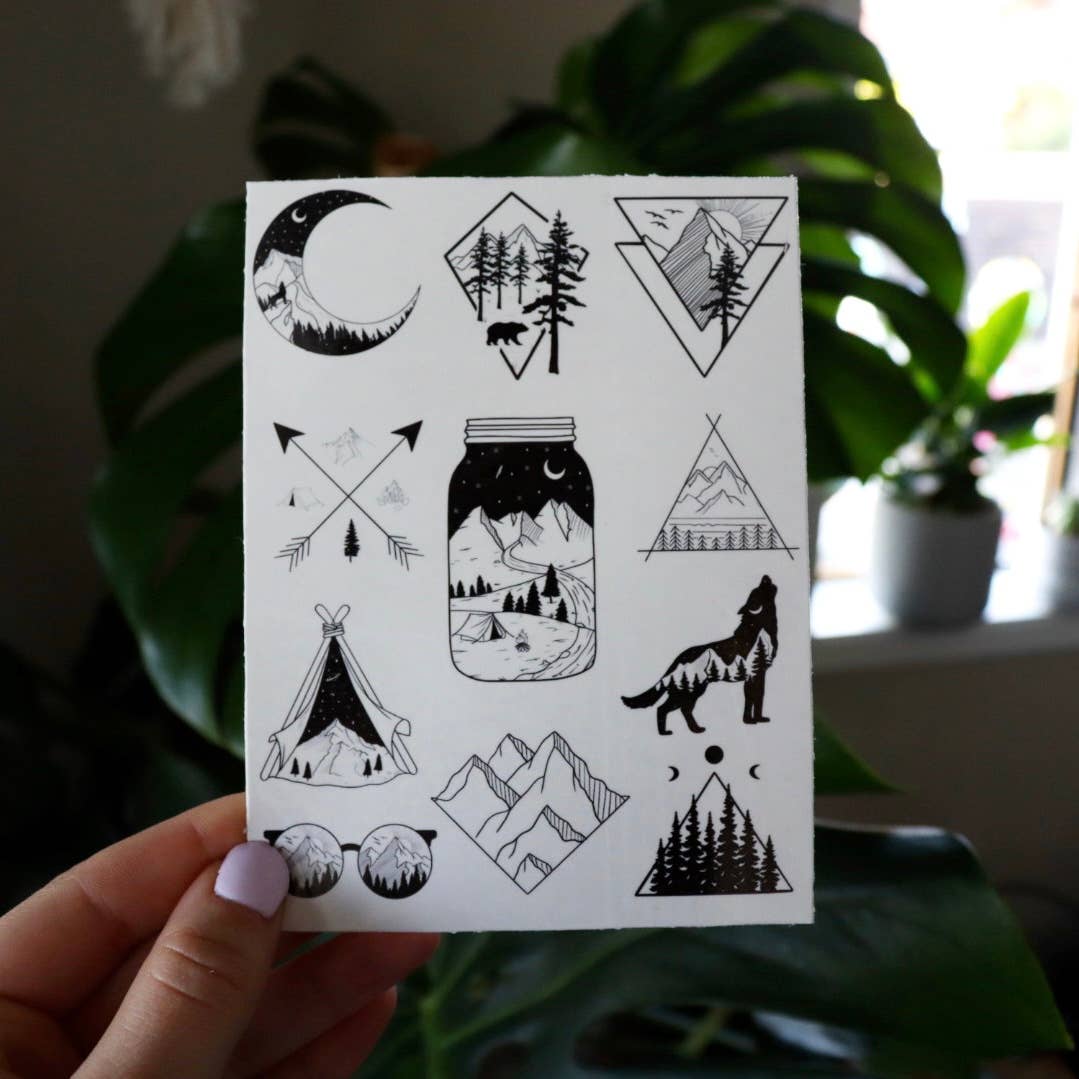 Adventure Temporary Tattoo Sheet