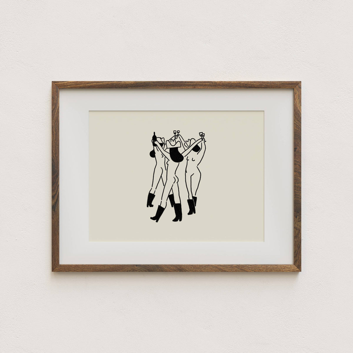 "Socialite" Social Drinker Minimal Western Wine Art Print