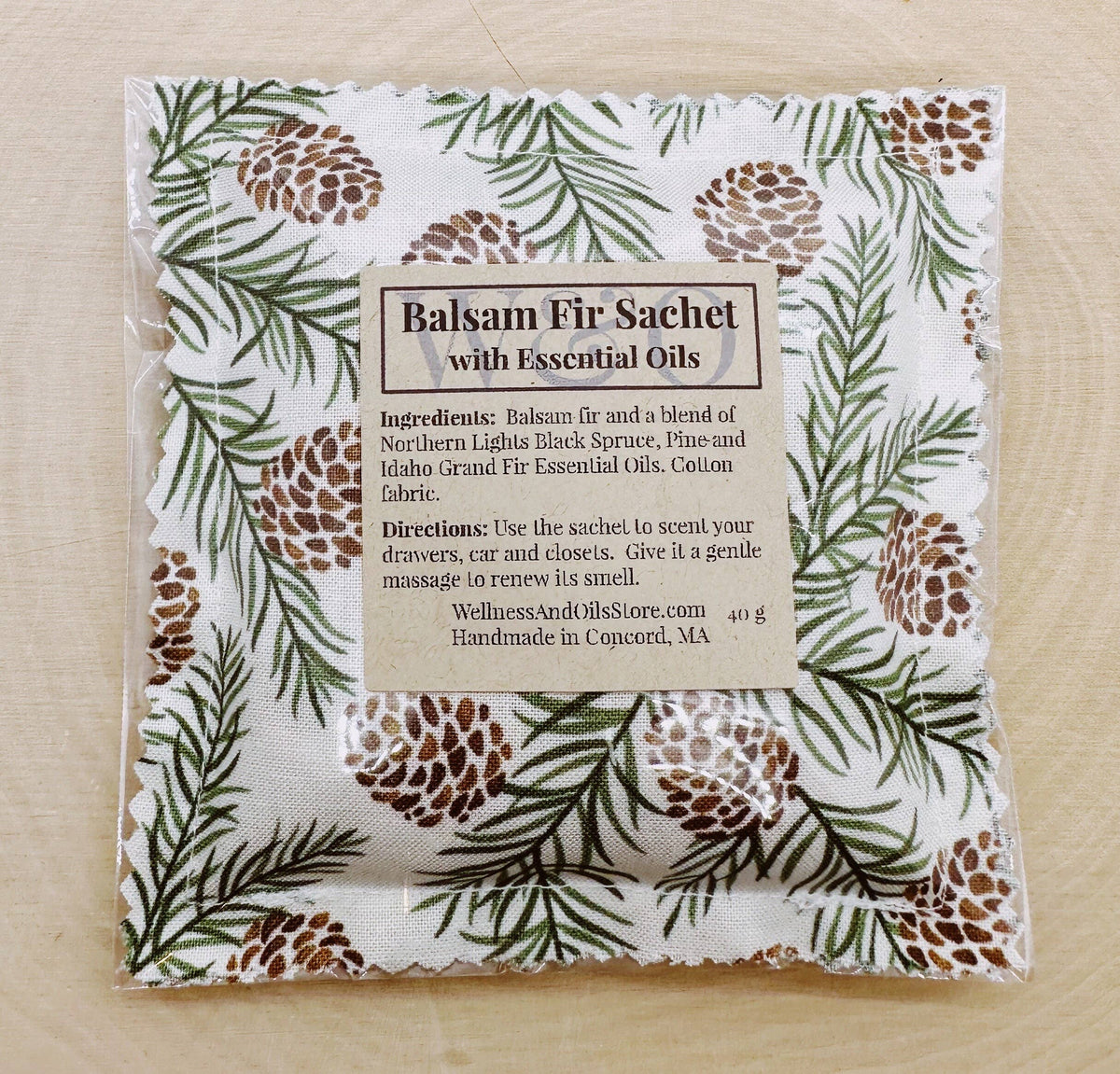 Balsam Fir Sachet Infused with Essential Oils