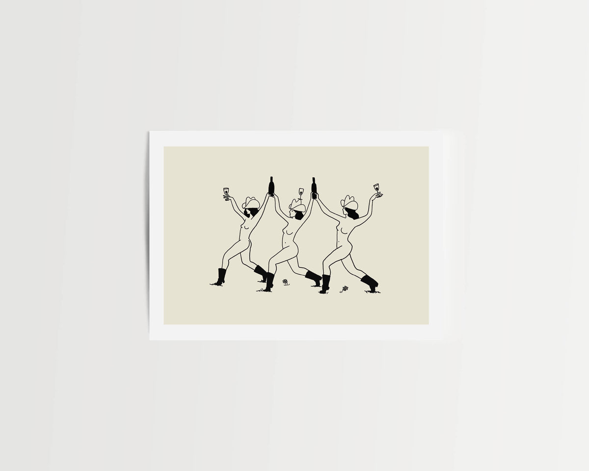 Western Wine Vintage Wall Art Print