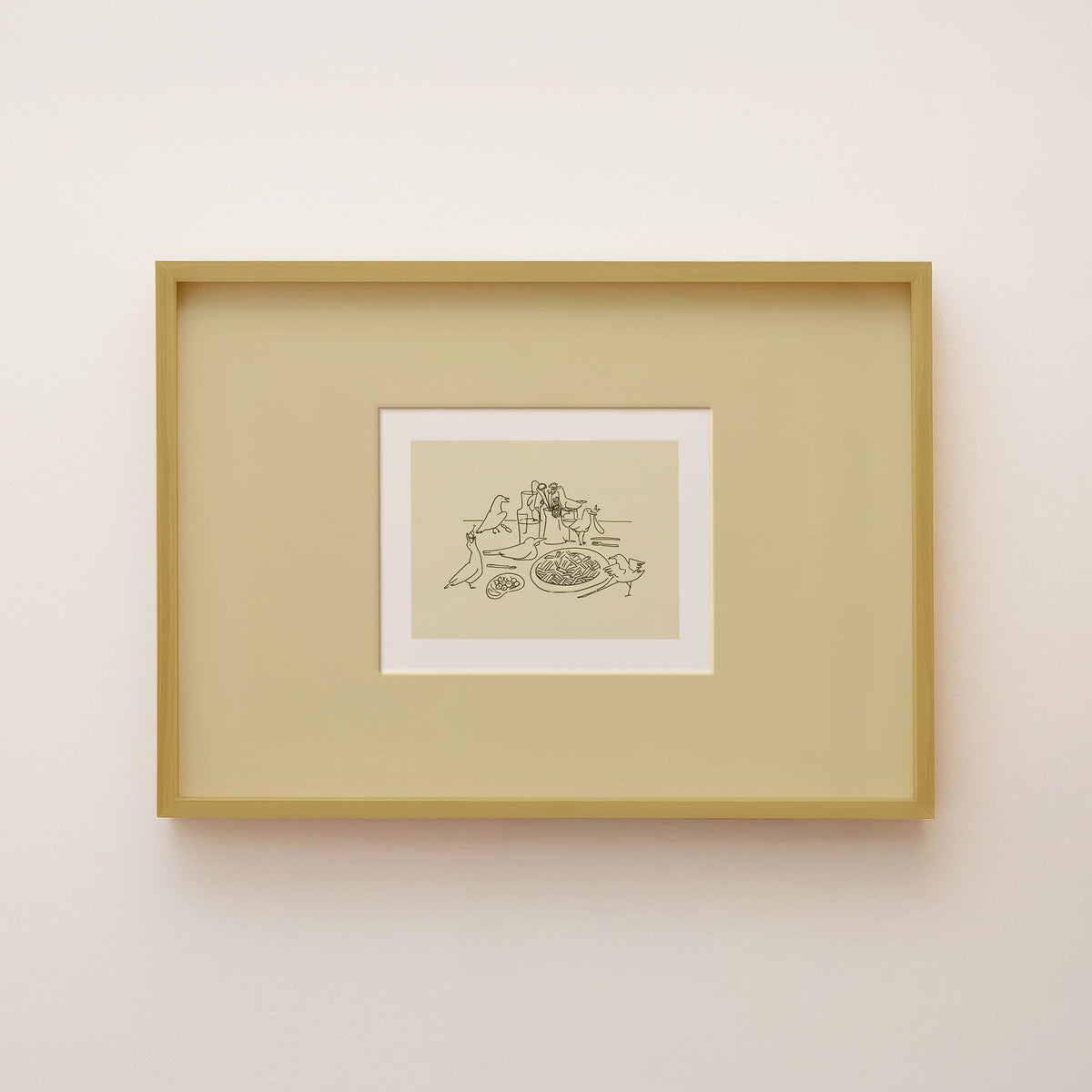 Seagull Dinner Minimal Coastal Beach Decor Wall Art Print