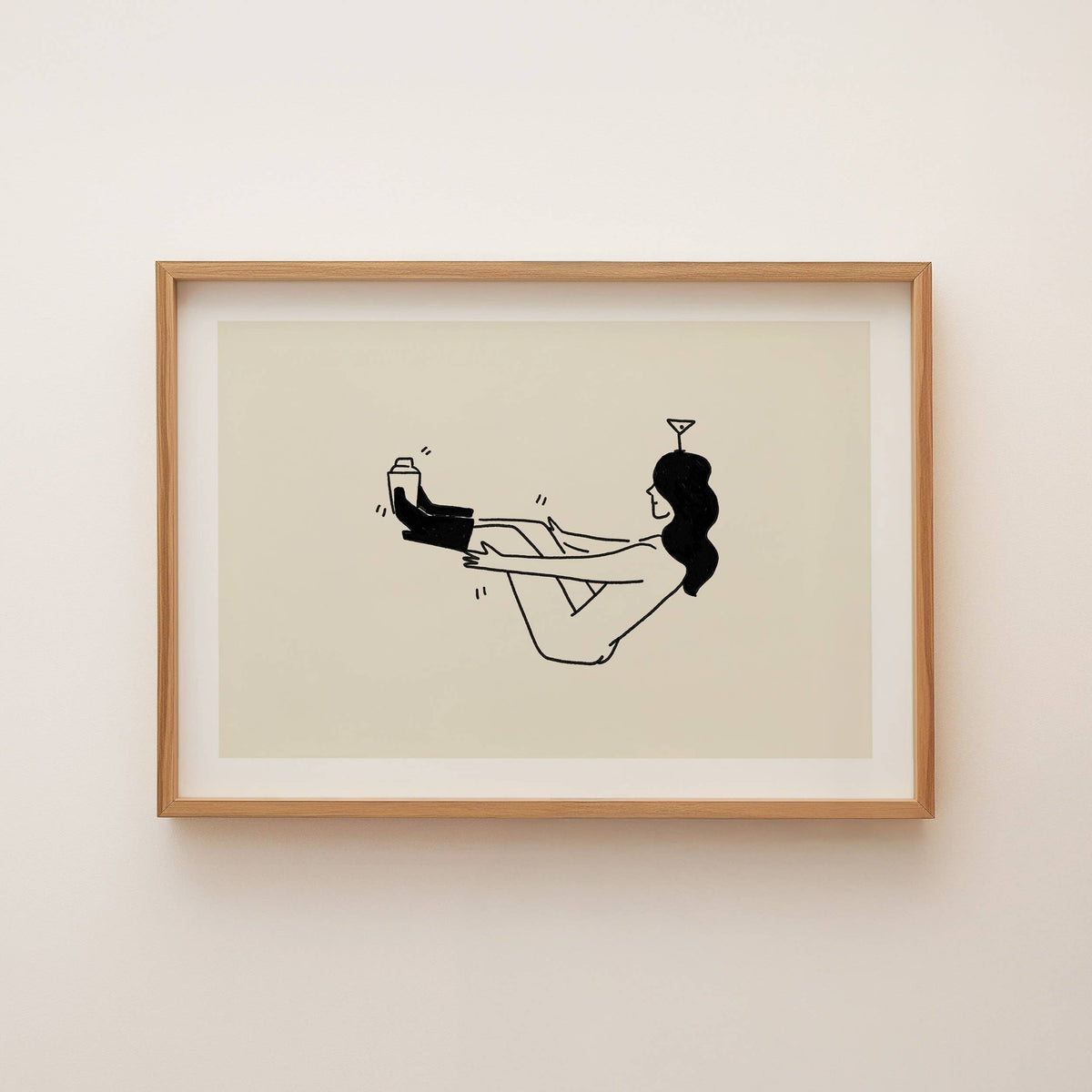 "Party Trick" Minimal Martini Cocktail Art Print