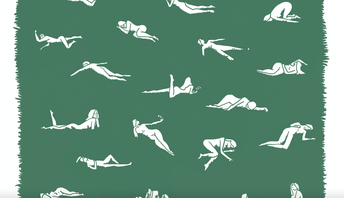 "Ways To Lay In The Grass" Wall Art Print