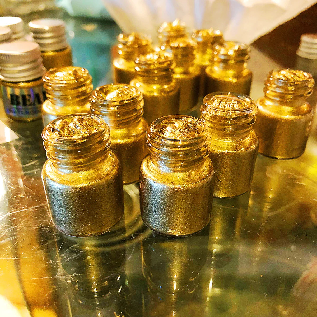 Tiny Glass Jars of Color