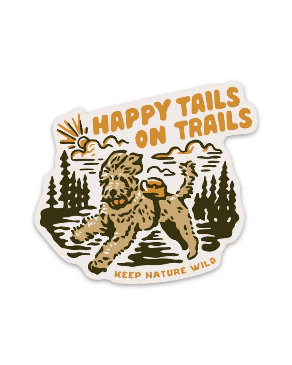 Happy Tails on Trails Sticker