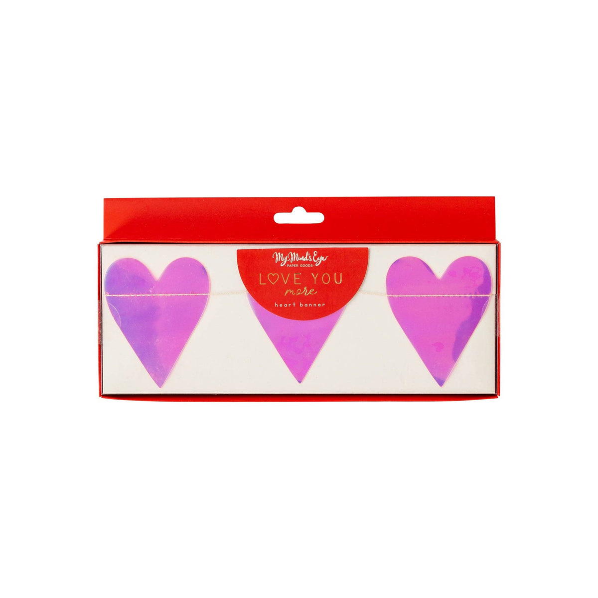 Valentine Iridescent Heart Banner