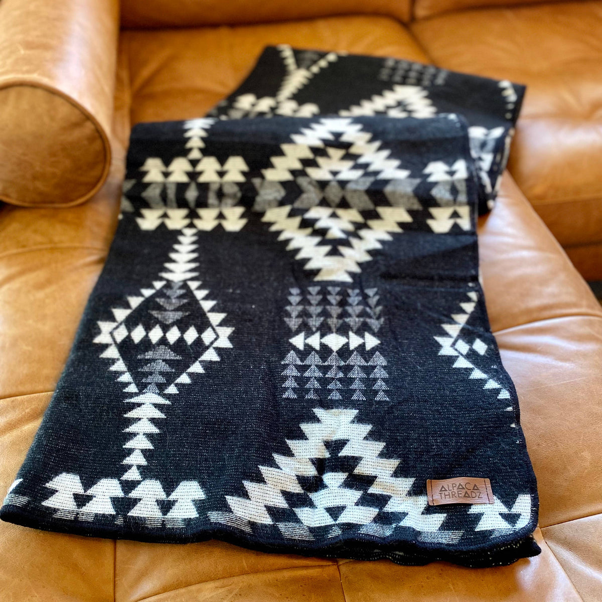 Black Andean Alpaca Wool Blanket