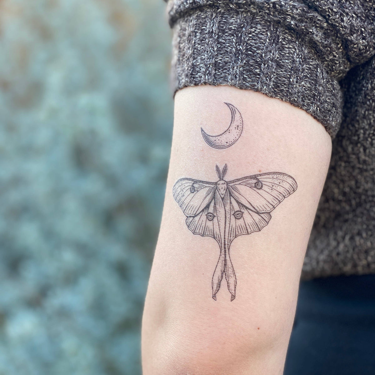 Luna Moth Temporary Tattoo 2-Pack