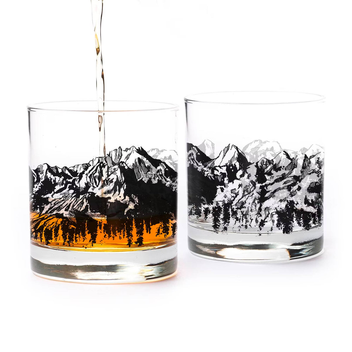 Mountain Range Whiskey Glasses