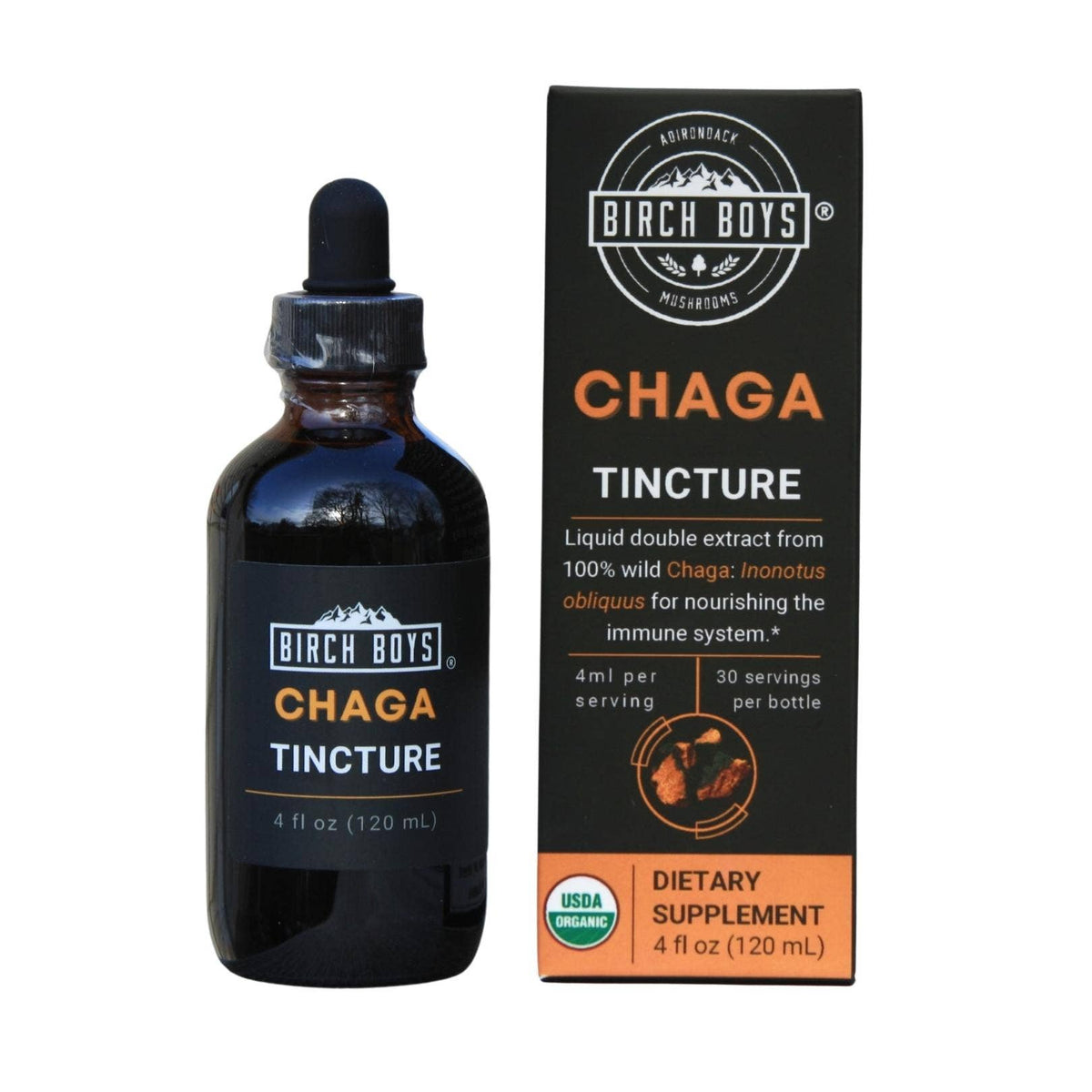 Wild Organic Chaga Tincture (4oz)
