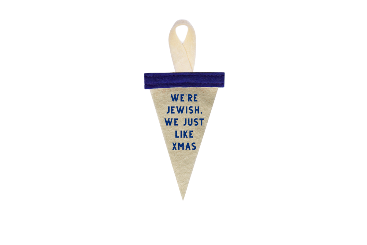 We&#39;re Jewish, We Just Like Xmas Mini Ornament Pennant