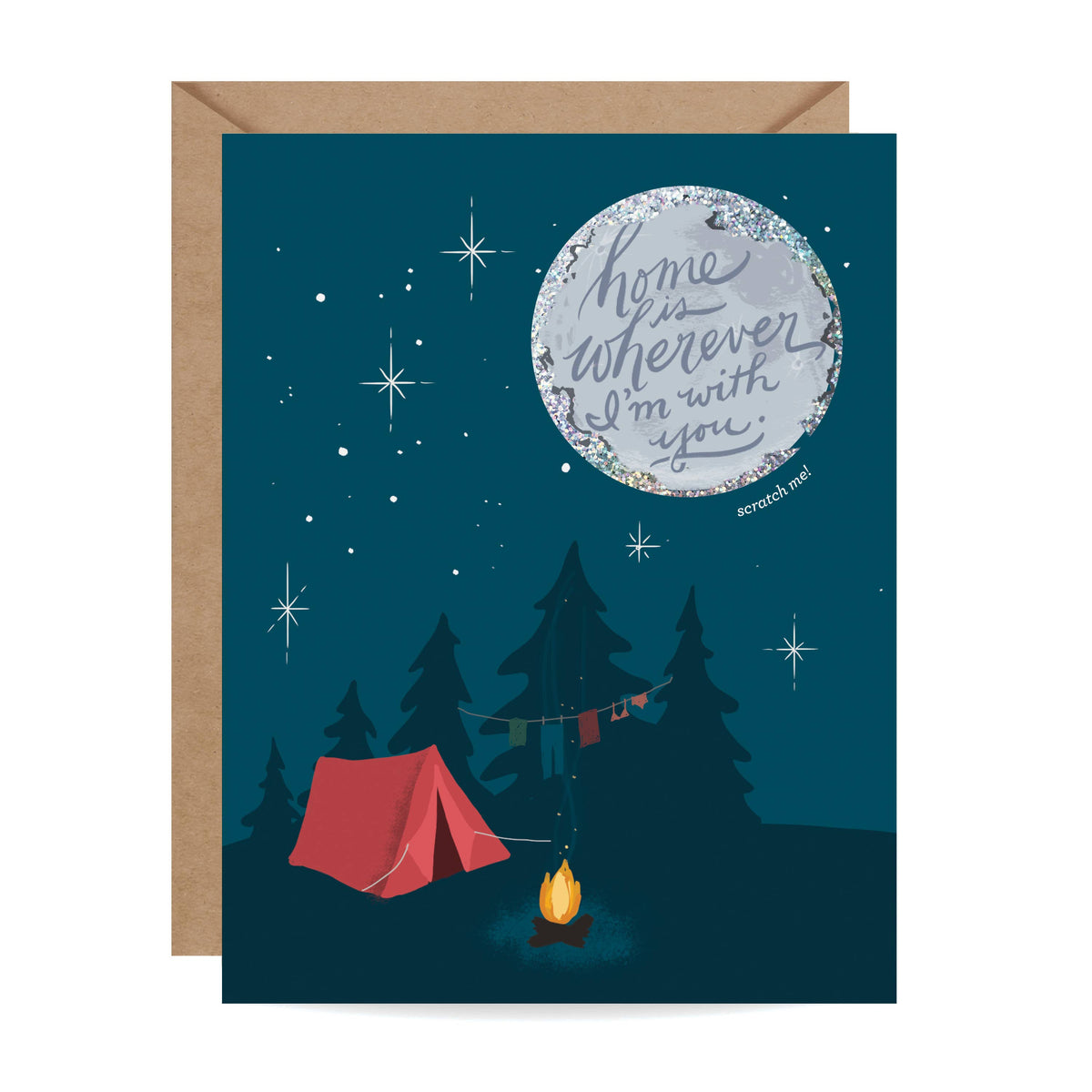 Campfire Moon Love Scratch-off Card