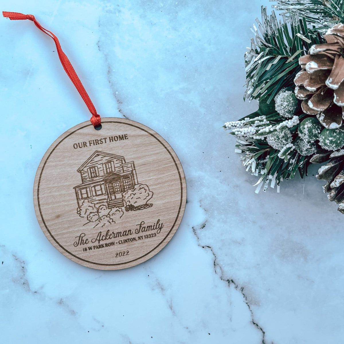 Custom Home Illustration Ornament