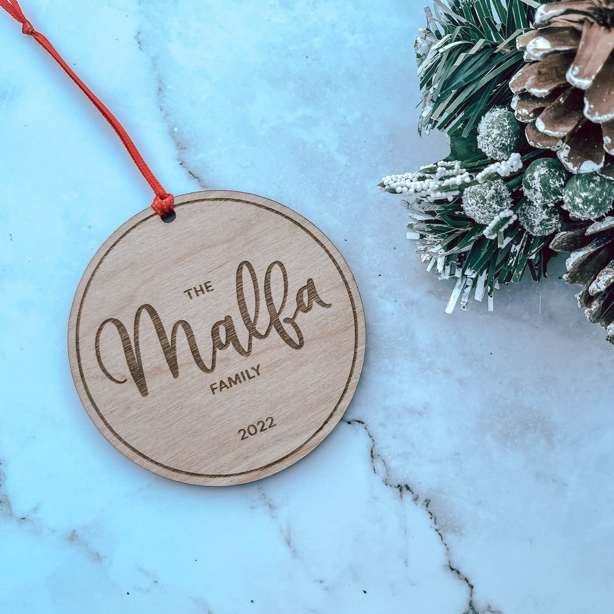 Custom Family Name Ornament