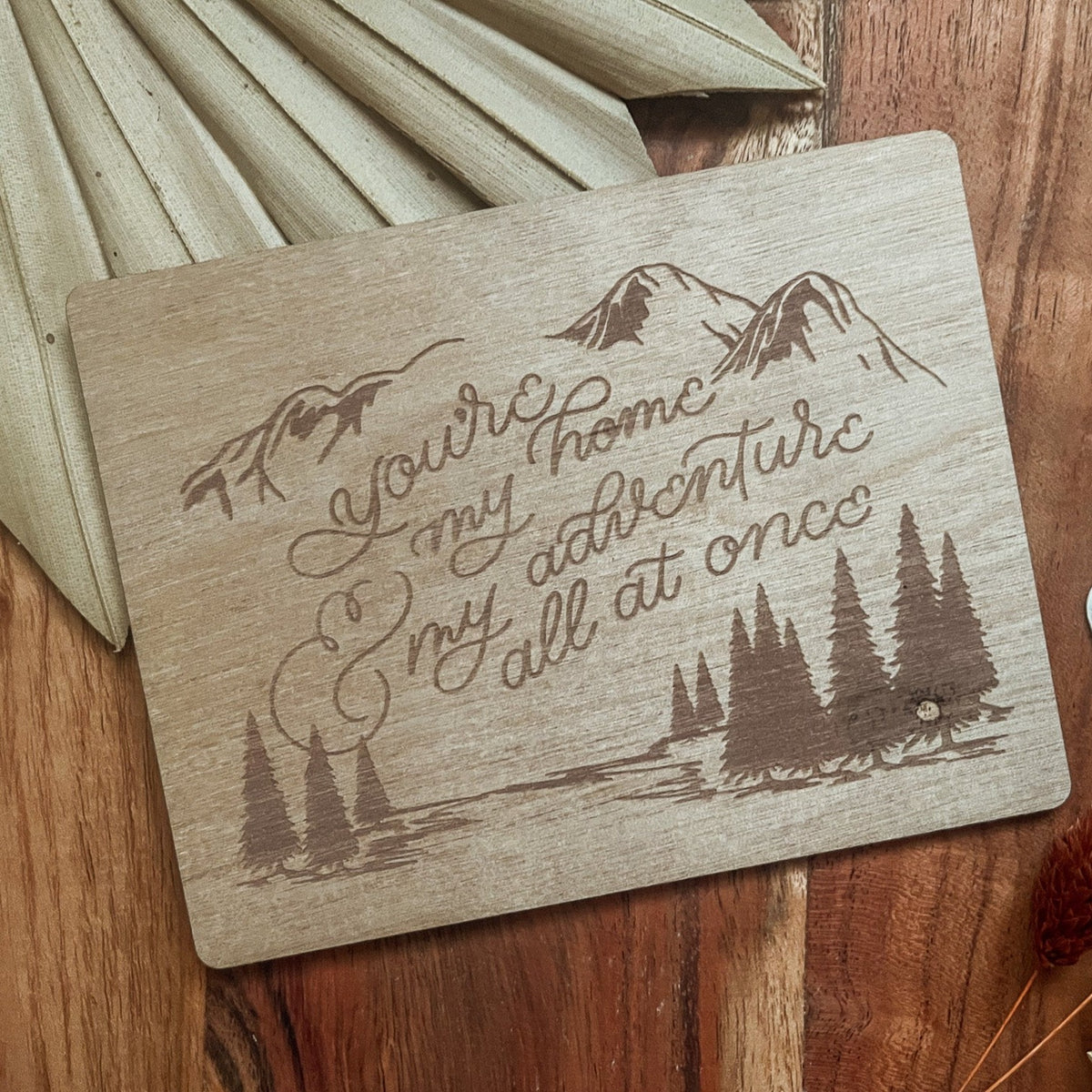 Home &amp; Adventure Love Wooden Card
