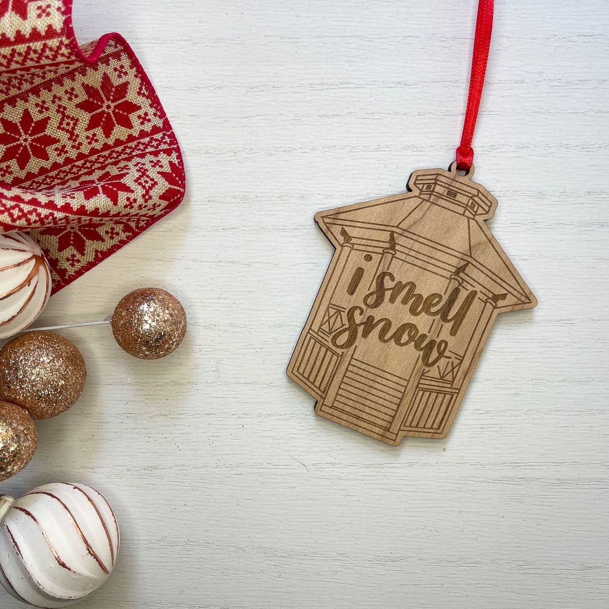 I Smell Snow Stars Hollow Wood Ornament
