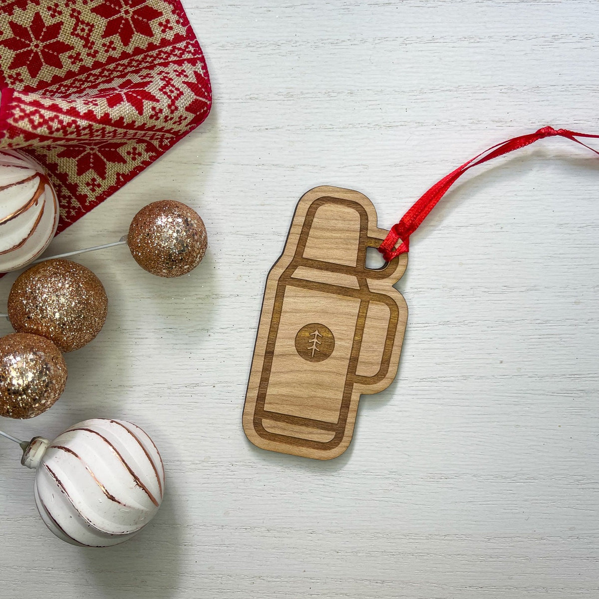 Thermos Wood Ornament