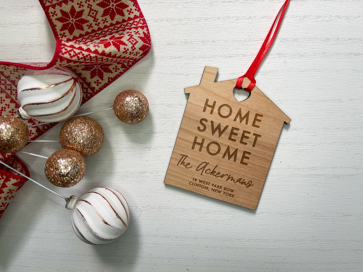 Home Sweet Home Personalized Wood Ornament