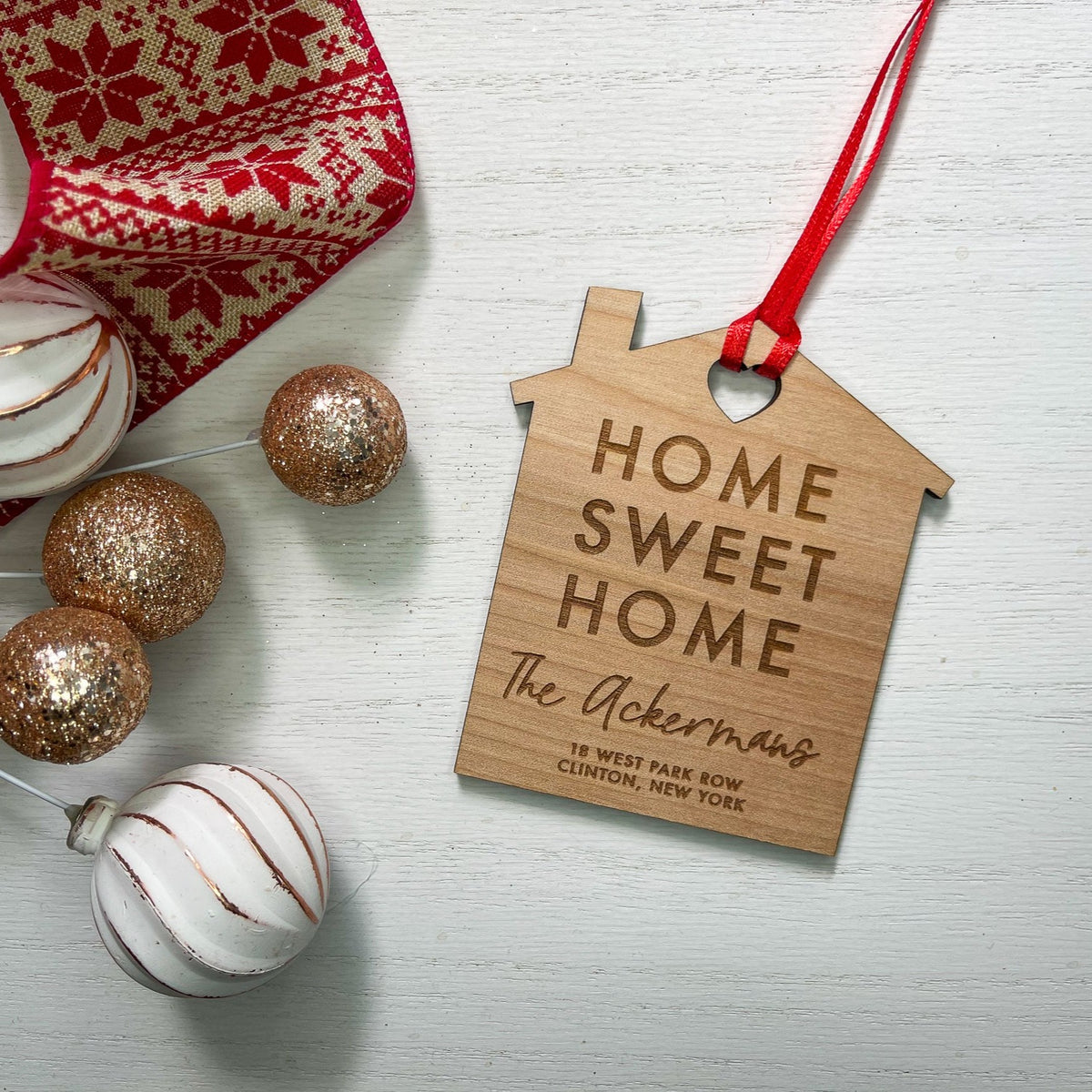 Home Sweet Home Personalized Wood Ornament