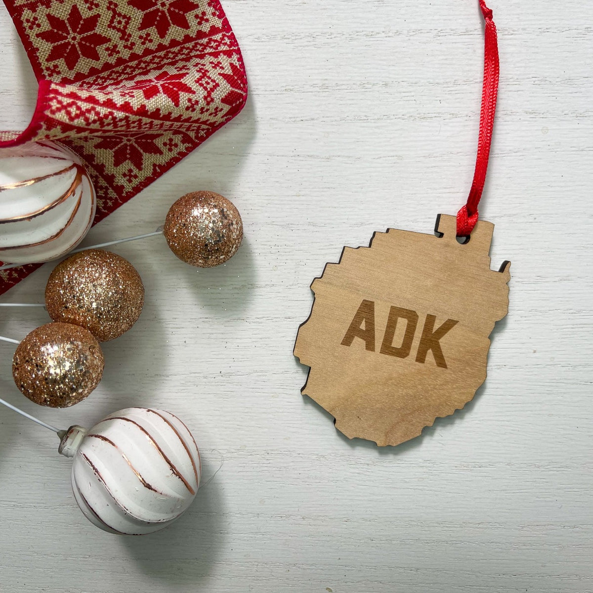 Adirondack Park Engraved ADK Wood Ornament