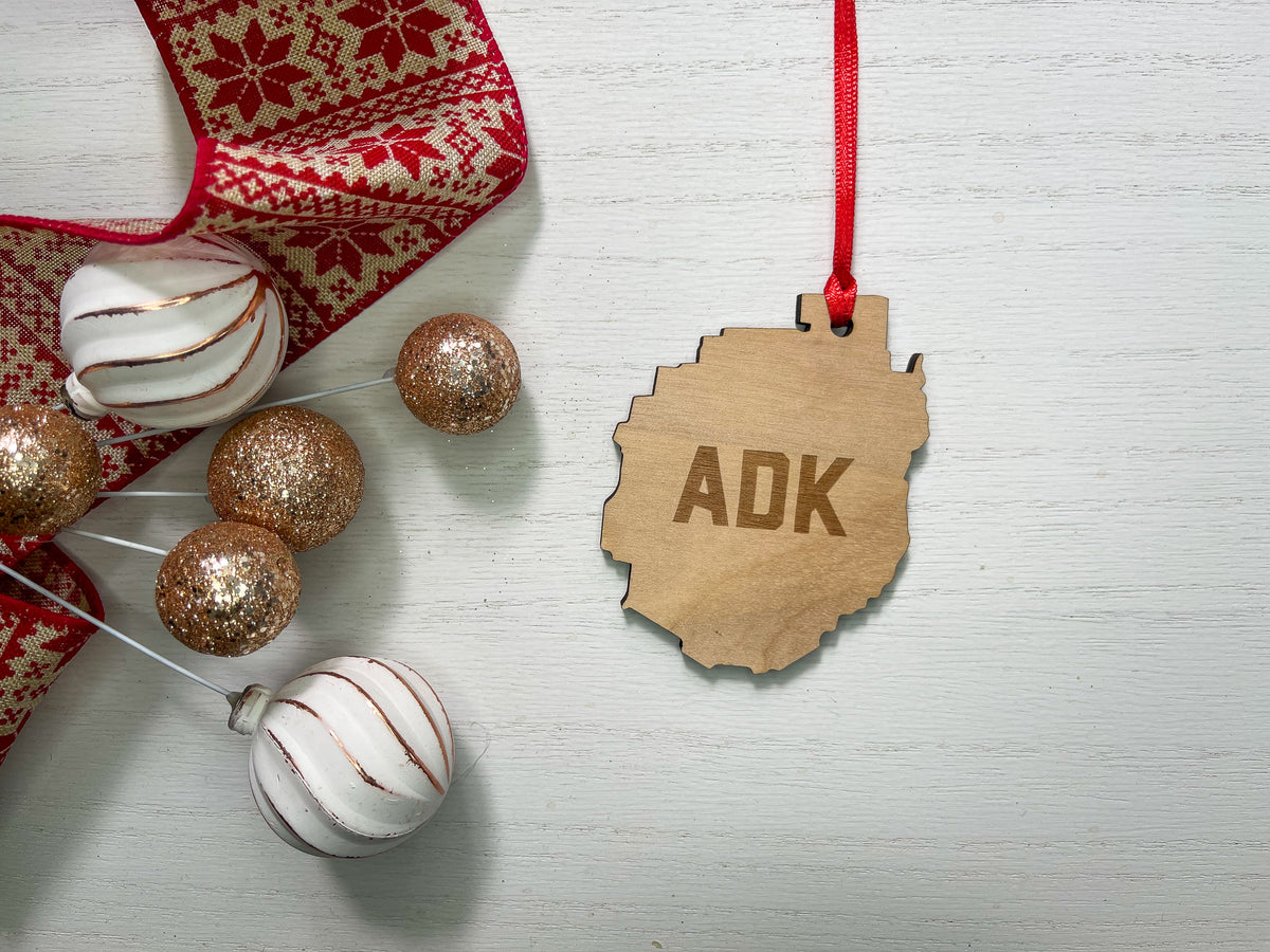 Adirondack Park Engraved ADK Wood Ornament