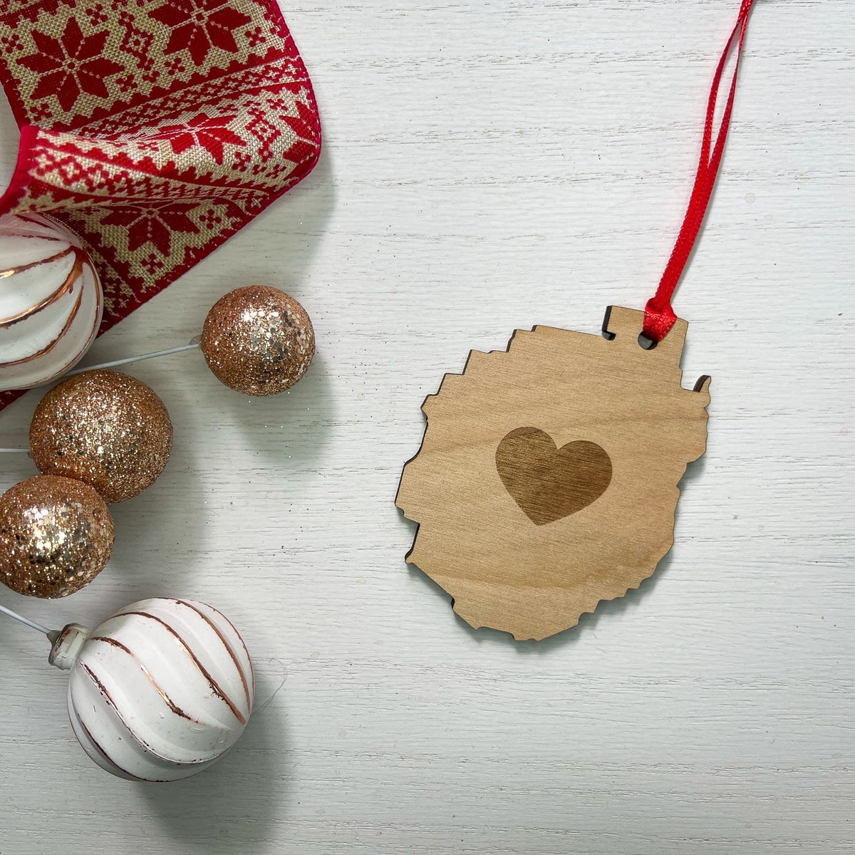 Adirondack Park Engraved Heart Wood Ornament