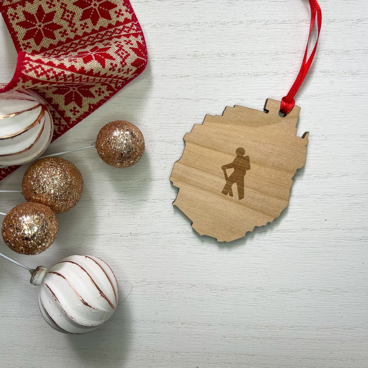 Adirondack Park Engraved Hiker Wood Ornament