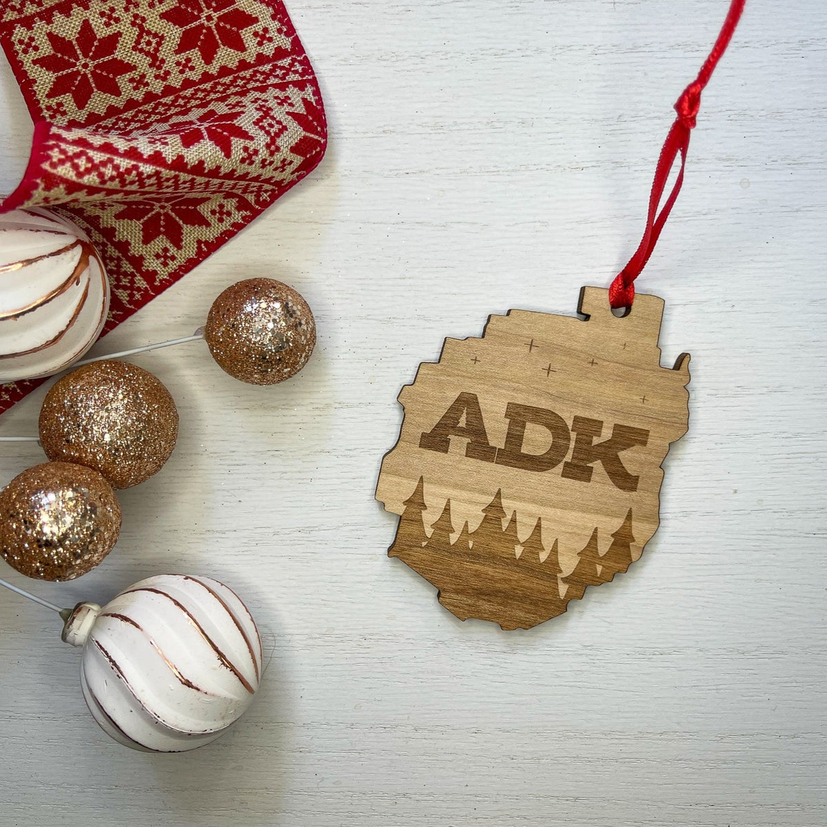 Adirondack Starry Wood Ornament