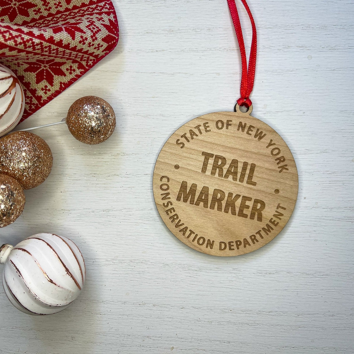 Trail Marker Wood Ornament