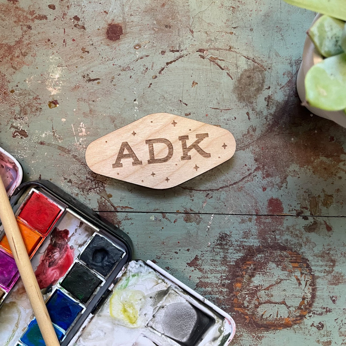ADK Adirondacks New York Wood Magnet