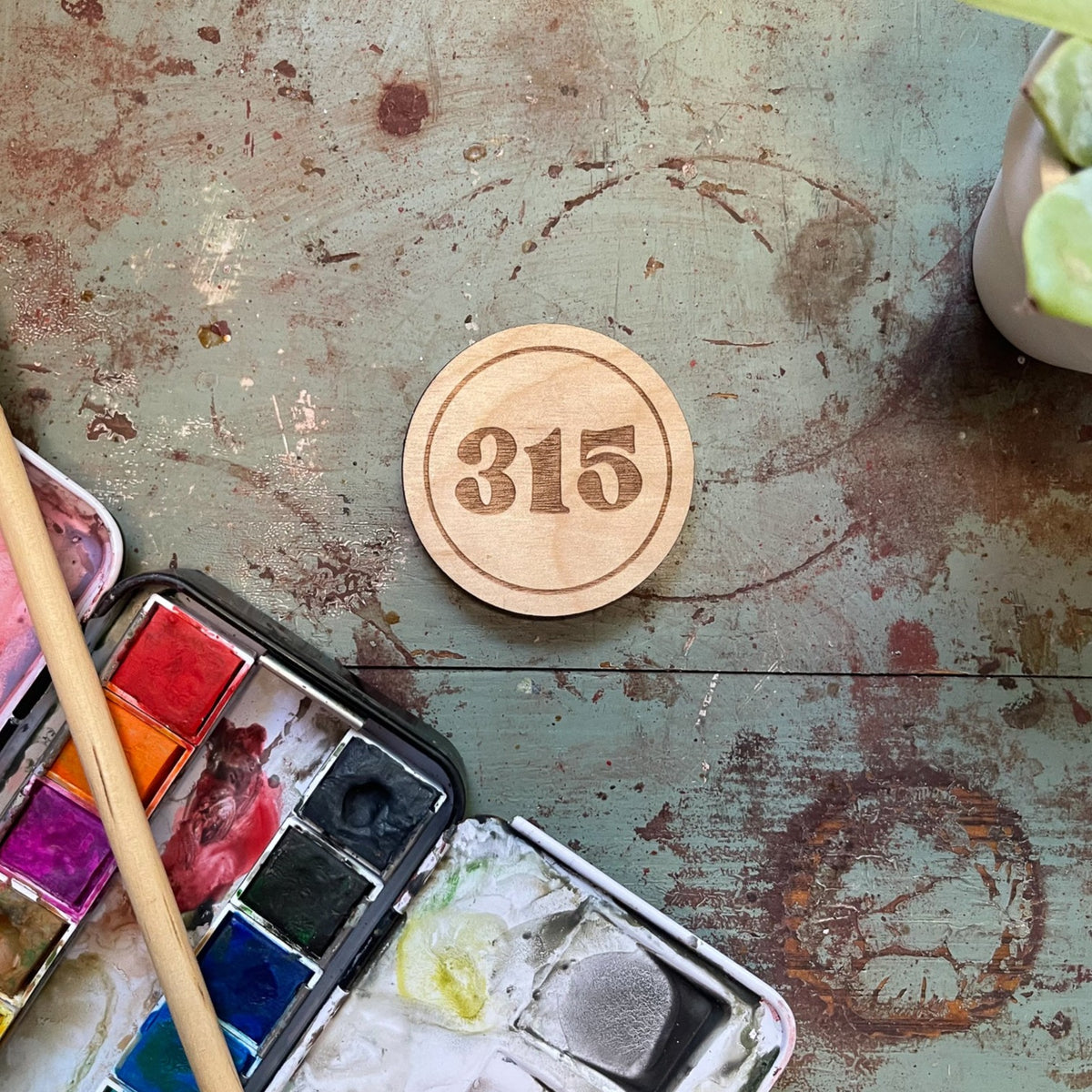 315 Area Code Wood Magnet