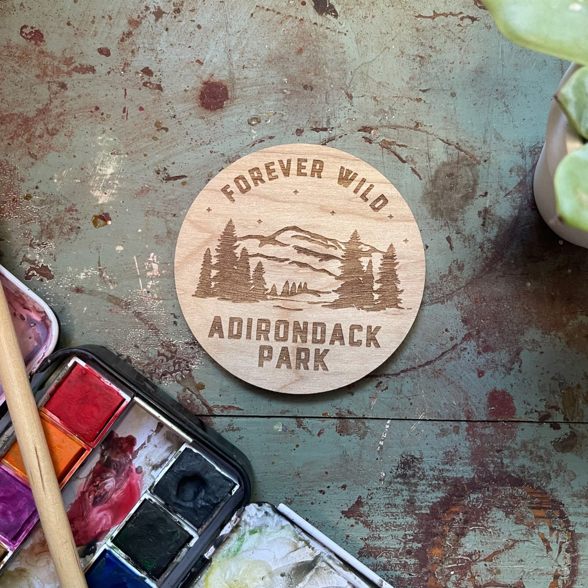 Forever Wild Adirondacks Wood Magnet