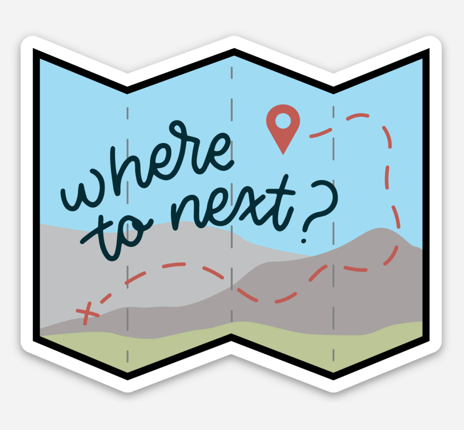 Where To Next Map Sticker