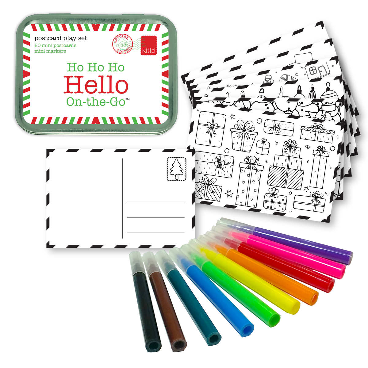 Ho Ho Ho Hello On-the-Go Kids Christmas Postcard Play Set