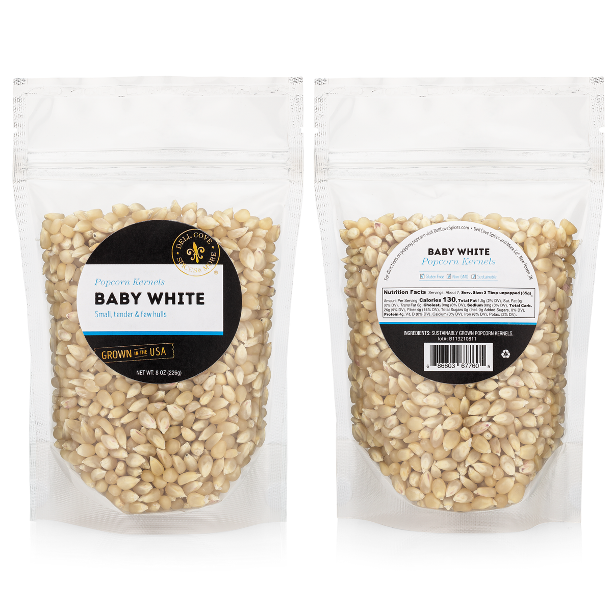 Baby White Popcorn Kernels