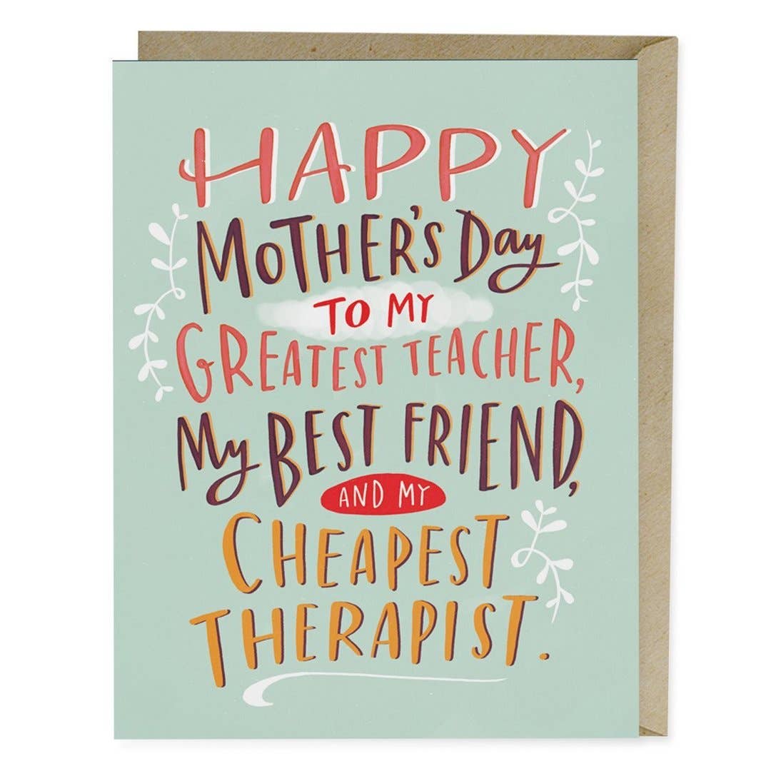 Cheapest Therapist Mother&#39;s Day Card
