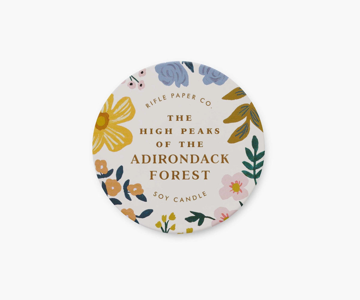 The High Peaks of the Adirondack Forest Tin Candle