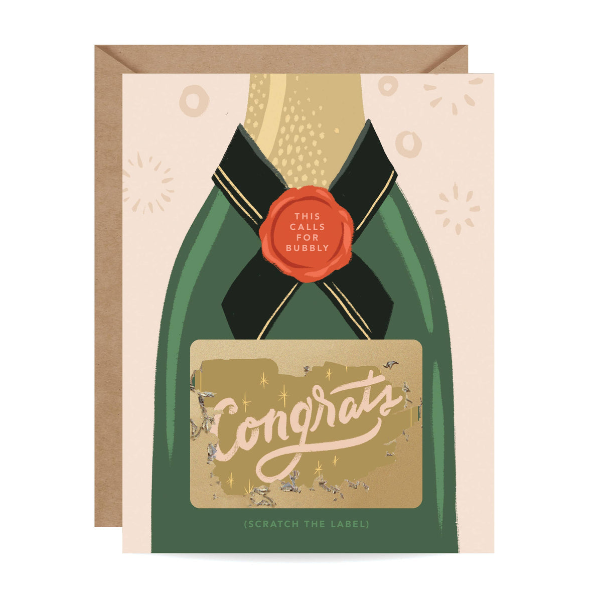 Bubbly Champagne Scratch-off Congratulations / Wedding Card