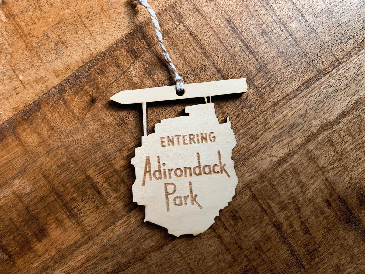 Adirondack Park Sign Wood Ornament